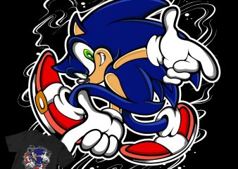 sonic cartoon design graphic t-shirt design