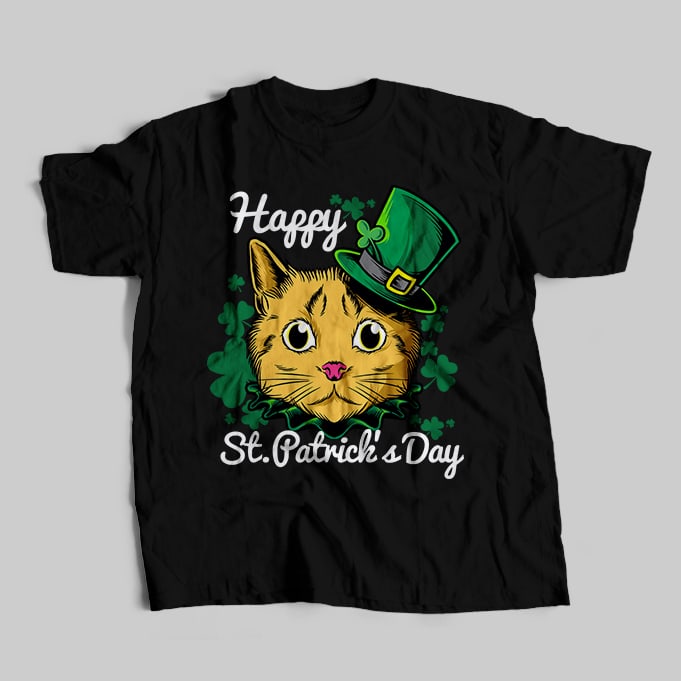 Cat st patrick day t shirt template vector tshirt factory