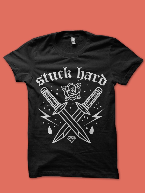 stuck hard tshirt design t shirt designs for printify