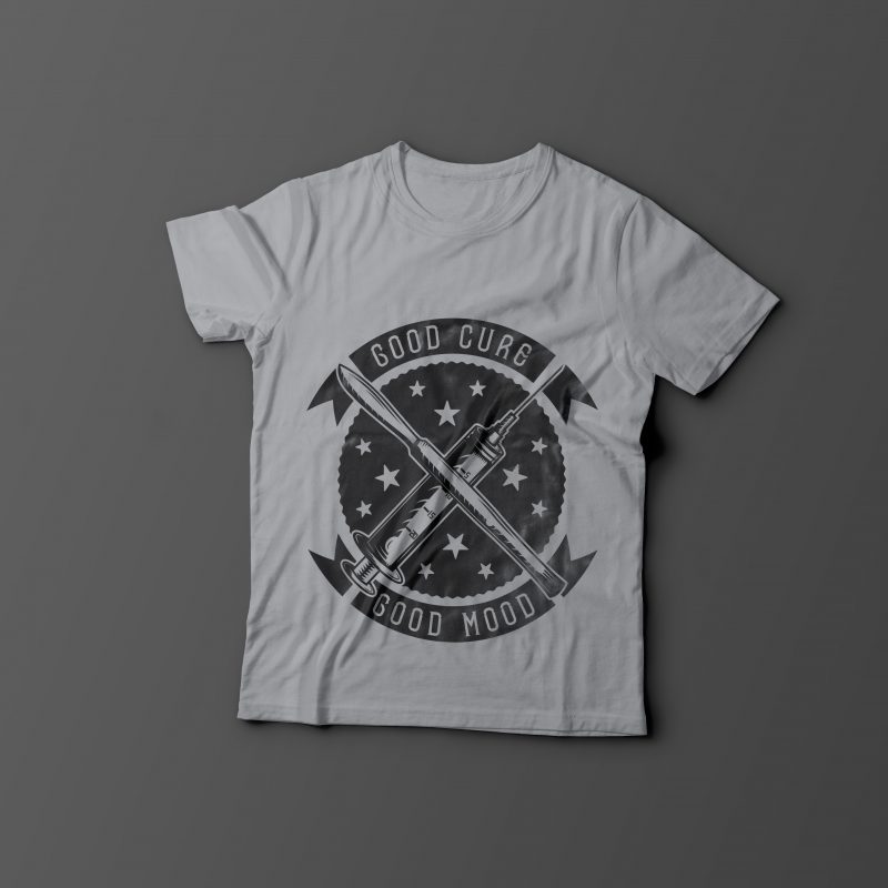 Syringe T-shirt label tshirt-factory.com