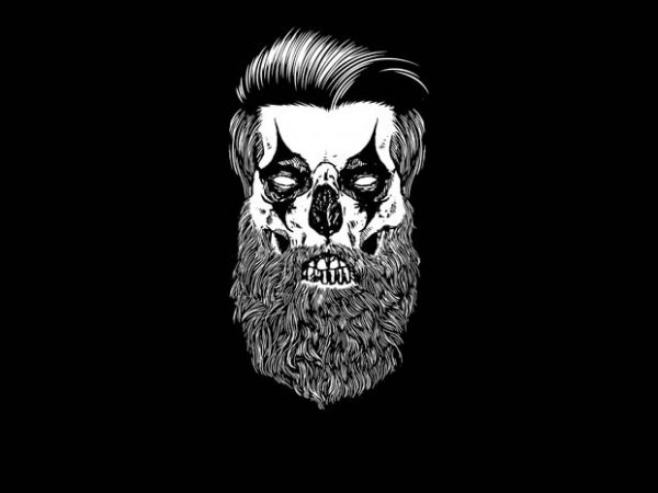 Beard clown graphic t-shirt design