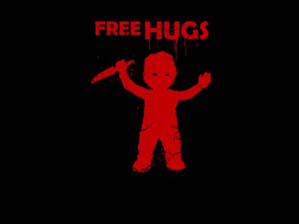 Chucky hugs t shirt design to buy