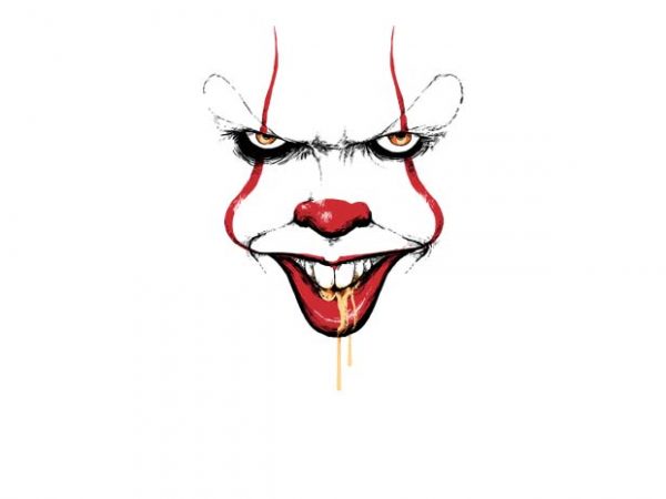 Clown spittle graphic t-shirt design