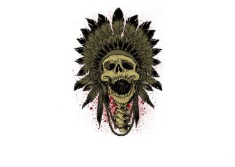 Native Skull shirt design png