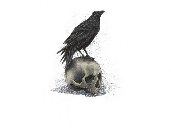 Crow skull t shirt design to buy