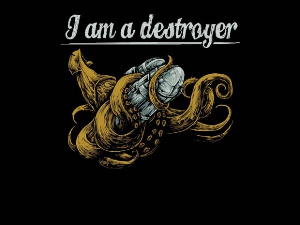 Destroyer print ready t shirt design