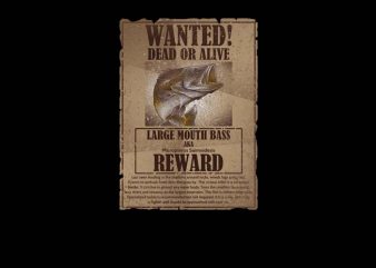 Wanted Dead or Alive t-shirt design for commercial use