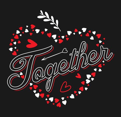 Forever together love couple design t shirt vector template 2