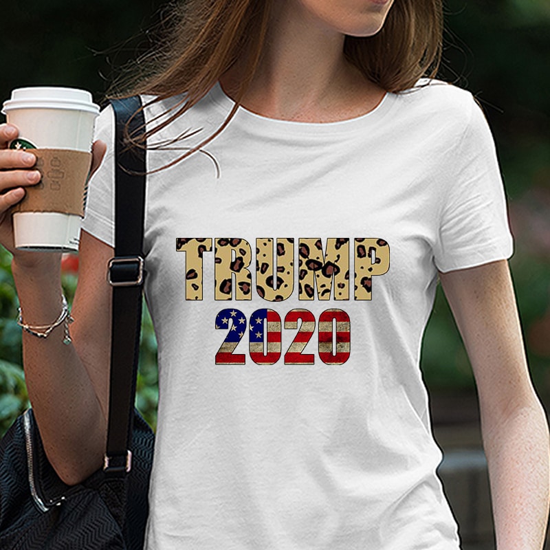 Trump 2020, Leopard, American Flag Design Election 2020 Distressed Vintage Silhouette Cameo SVG Cutting File Cricut Download buy tshirt design