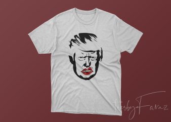 Trump Face print ready t shirt design