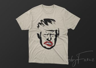 Trump Face3 T-shirt Design Print Ready PNG
