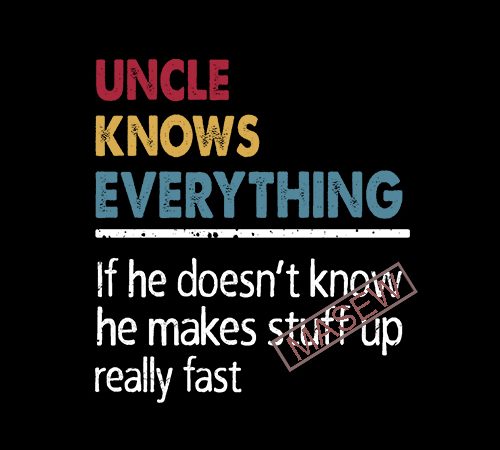 Uncle knows everything if he doesn’t know he makes stuff up really fast, funny gift for men uncle – father’s day eps svg png dxf t shirt vector graphic