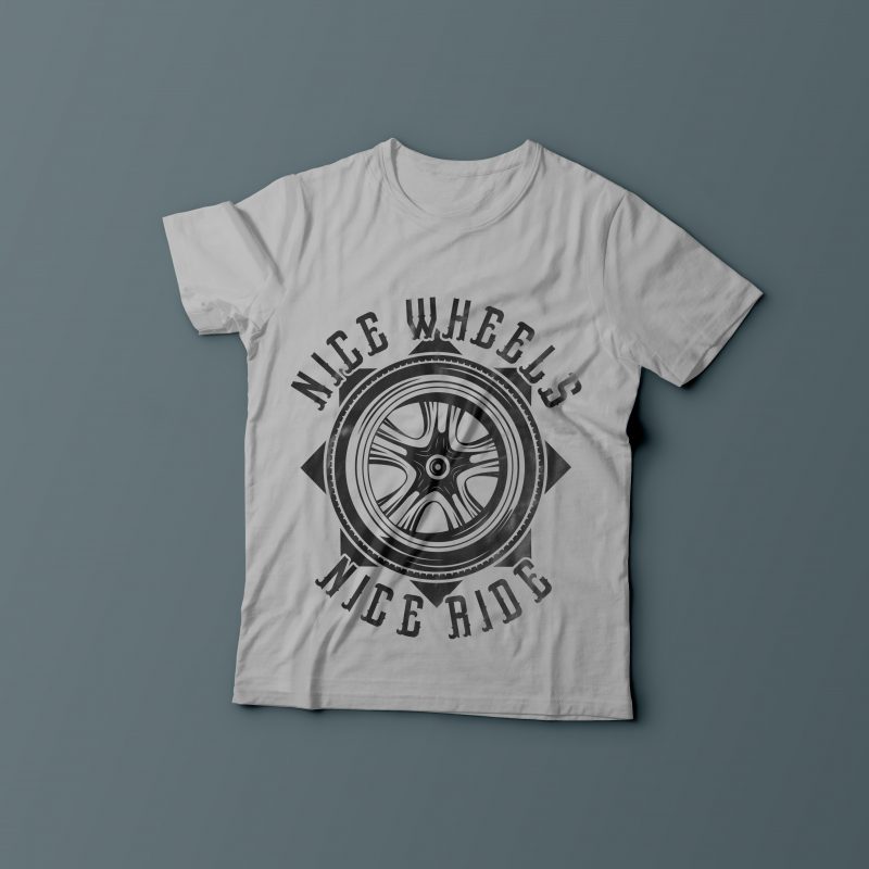 Motorcycle’s wheel t shirt designs for printful