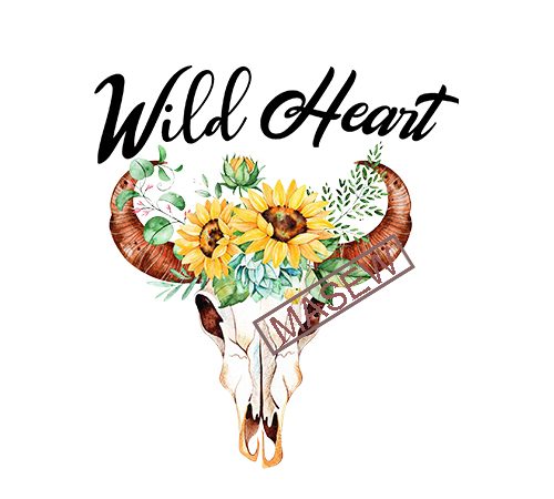 Wild heart svg, cow skull svg, sunflower, boho, hippie, eps svg png dxf digital download vector t shirt design for download