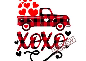 Valentines buffalo, Truck Svg, Valentines Truck svg, xoxo svg, valentines day svg, Love EPS SVG PNG DXF digital download graphic t-shirt design