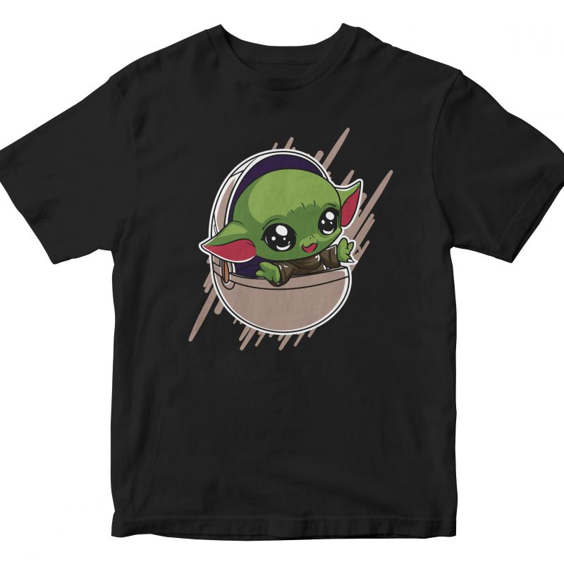 Download yoda t shirt design template