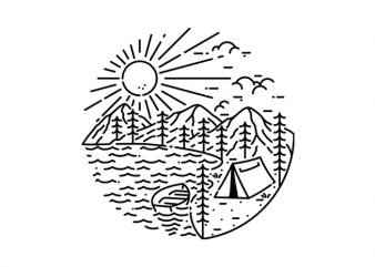 Camping Lake t-shirt design png