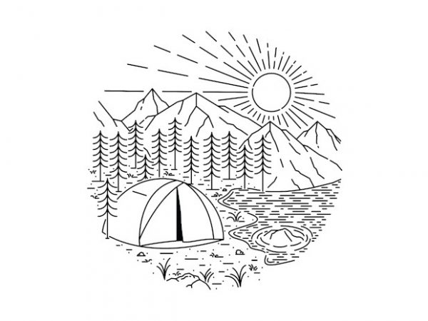 Camping graphic t-shirt design