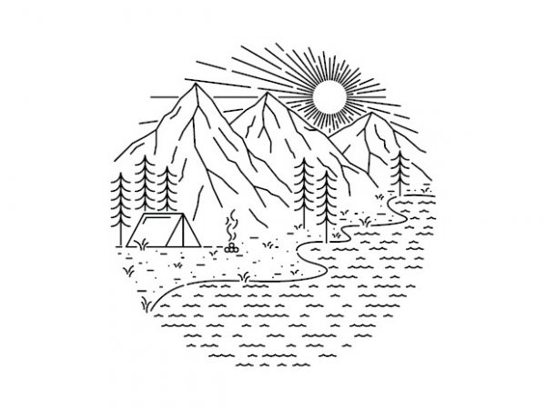 Beautiful place for camping t shirt design for purchase