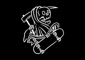 Grim Reaper Skateboarding graphic t-shirt design