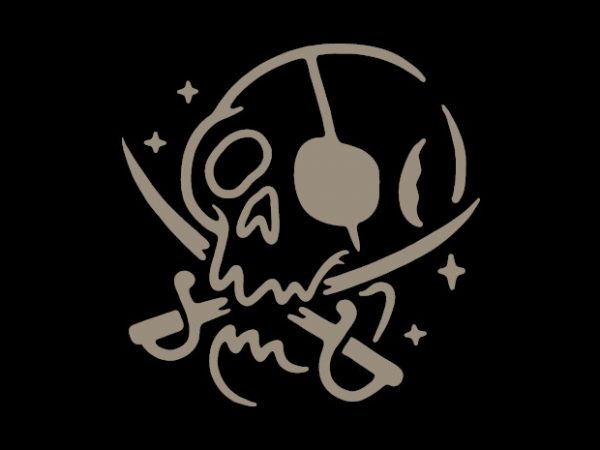 Skull and sword t shirt design for download