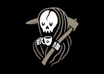 Grim Reaper Love Coffee t-shirt design png