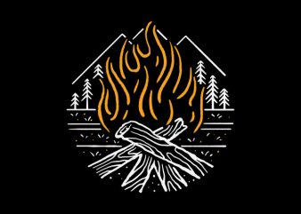 Campfire buy t shirt design for commercial use