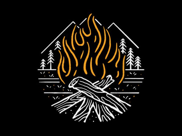 Campfire buy t shirt design for commercial use