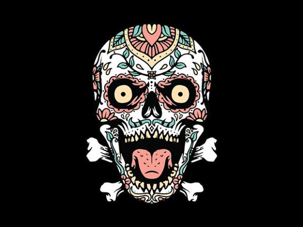 Mexican skull design for t shirt