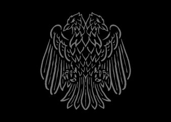Bird Two Head t shirt design template