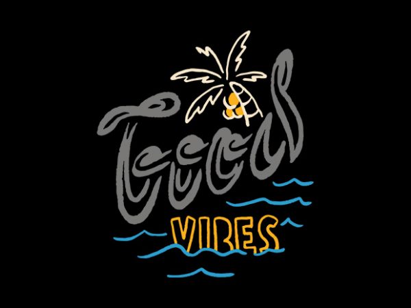 Good vibes typo t shirt design for download