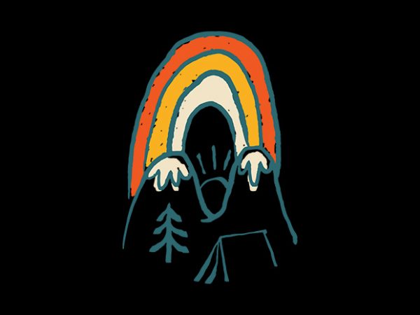 Mountain and rainbow t-shirt design for commercial use Mountain and rainbow t-shirt design for commercial use