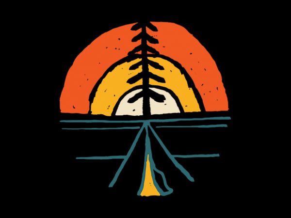 Camp sunset t shirt design for purchase