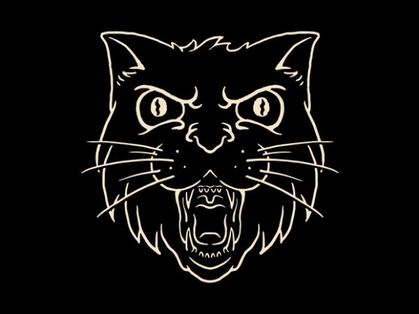 Angry cat t shirt design for purchase