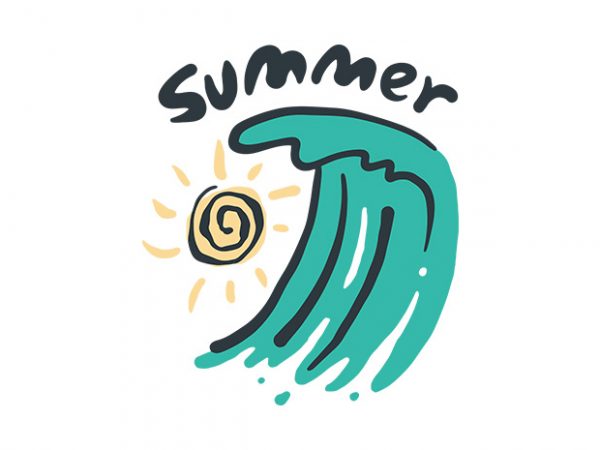 Summer beach graphic t-shirt design