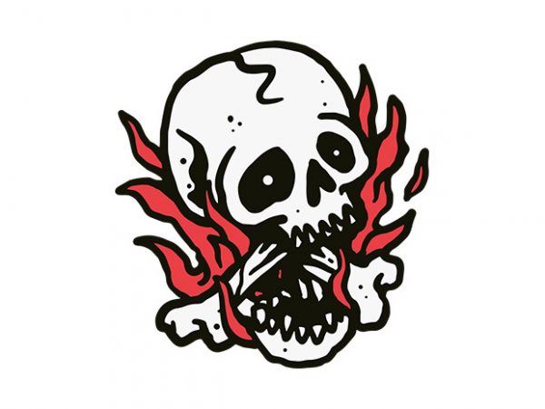 Skull fire ready made tshirt design