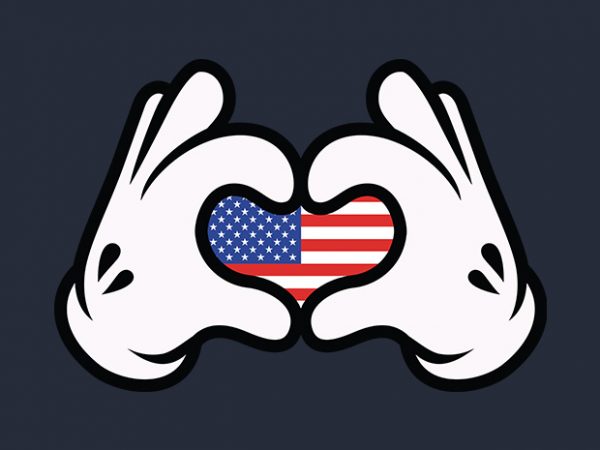 Hand symbol of love america shirt design png