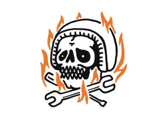 Skull Biker Fire t-shirt design png