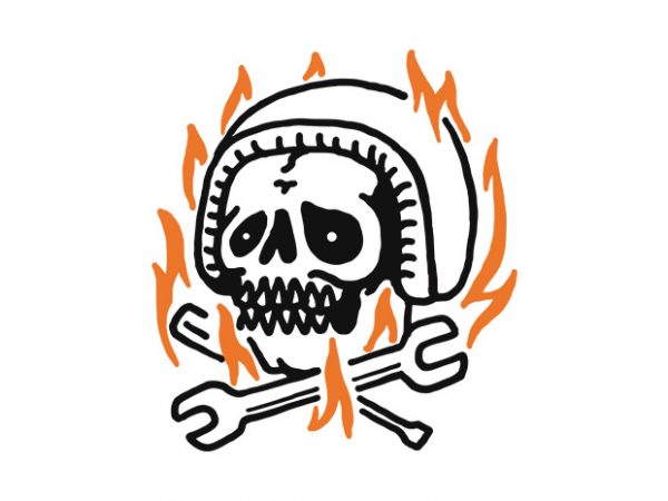 Skull biker fire t-shirt design png Skull biker fire t-shirt design png