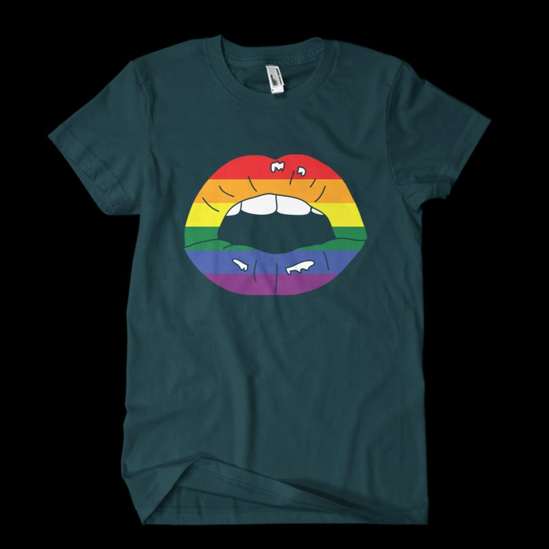 LGBT flag kiss graphic t-shirt design - Buy t-shirt designs