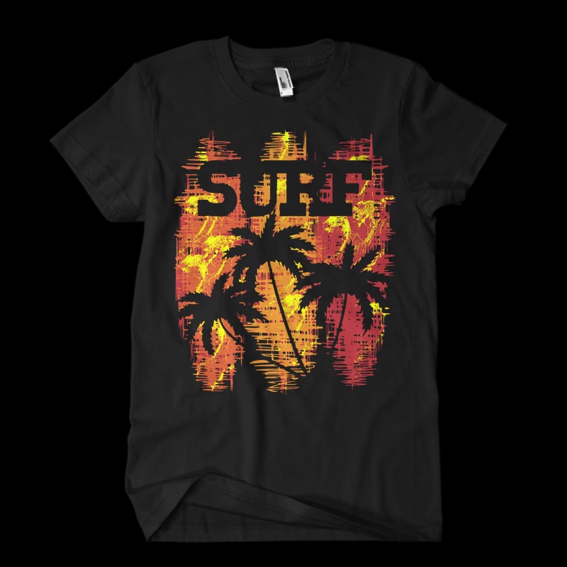 surf time print ready t shirt design