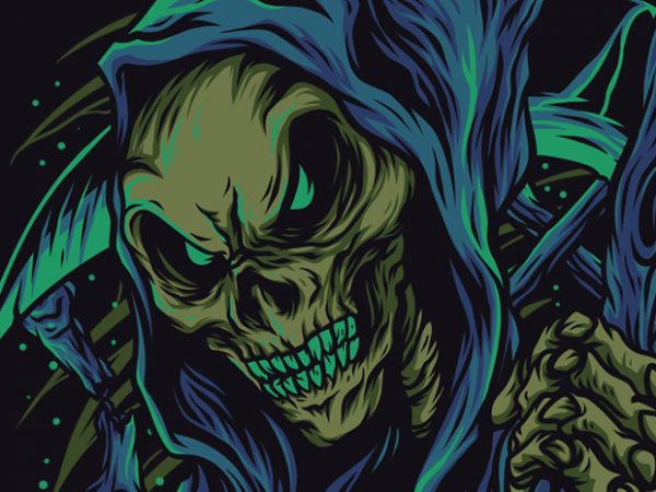 Skull reaper t-shirt design template