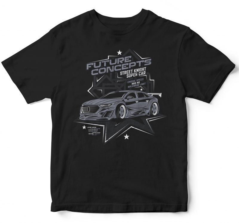 25 pop car style t-shirt designs combined with lettering design bundles