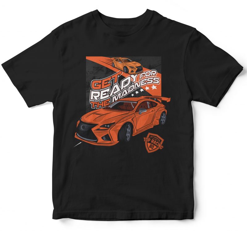 25 pop car style t-shirt designs combined with lettering design bundles