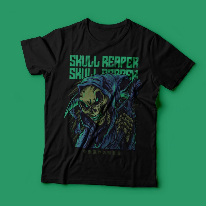 Skull Reaper T-Shirt Design Template