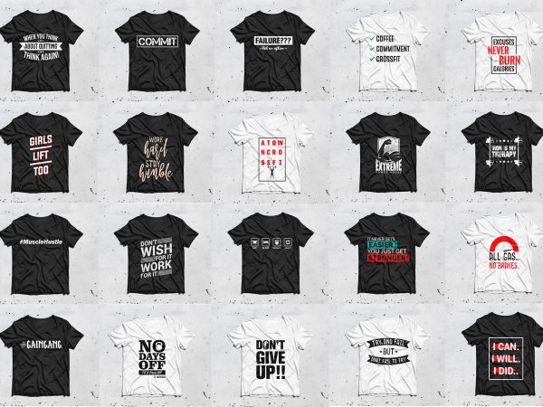 20 gym t shirt designs for commercial use