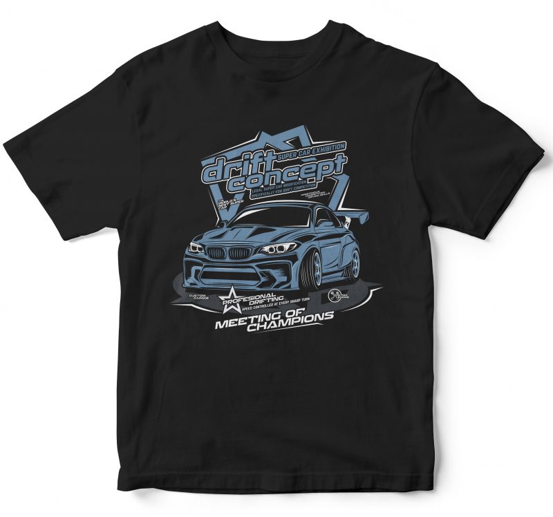 25 pop car style t-shirt designs combined with lettering design bundles