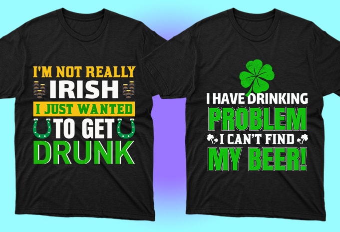 50 Editable Saint Patrick's Day tshirt designs bundle,t-shirt design png,buy t shirt design artwork, graphic t-shirt design,print ready t shirt design,commercial use t-shirt design,buy t