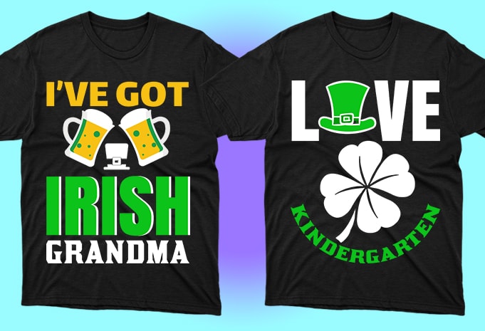 50 Editable Saint Patrick's Day tshirt designs bundle,t-shirt design png,buy t shirt design artwork, graphic t-shirt design,print ready t shirt design,commercial use t-shirt design,buy t