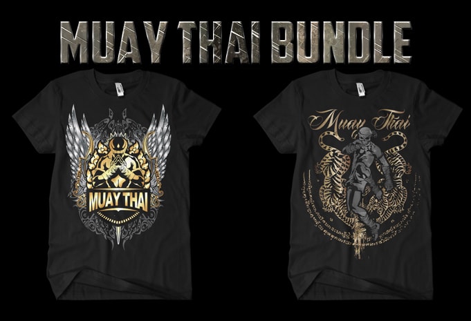 Muay Thai BUNDLE t shirt design for printful